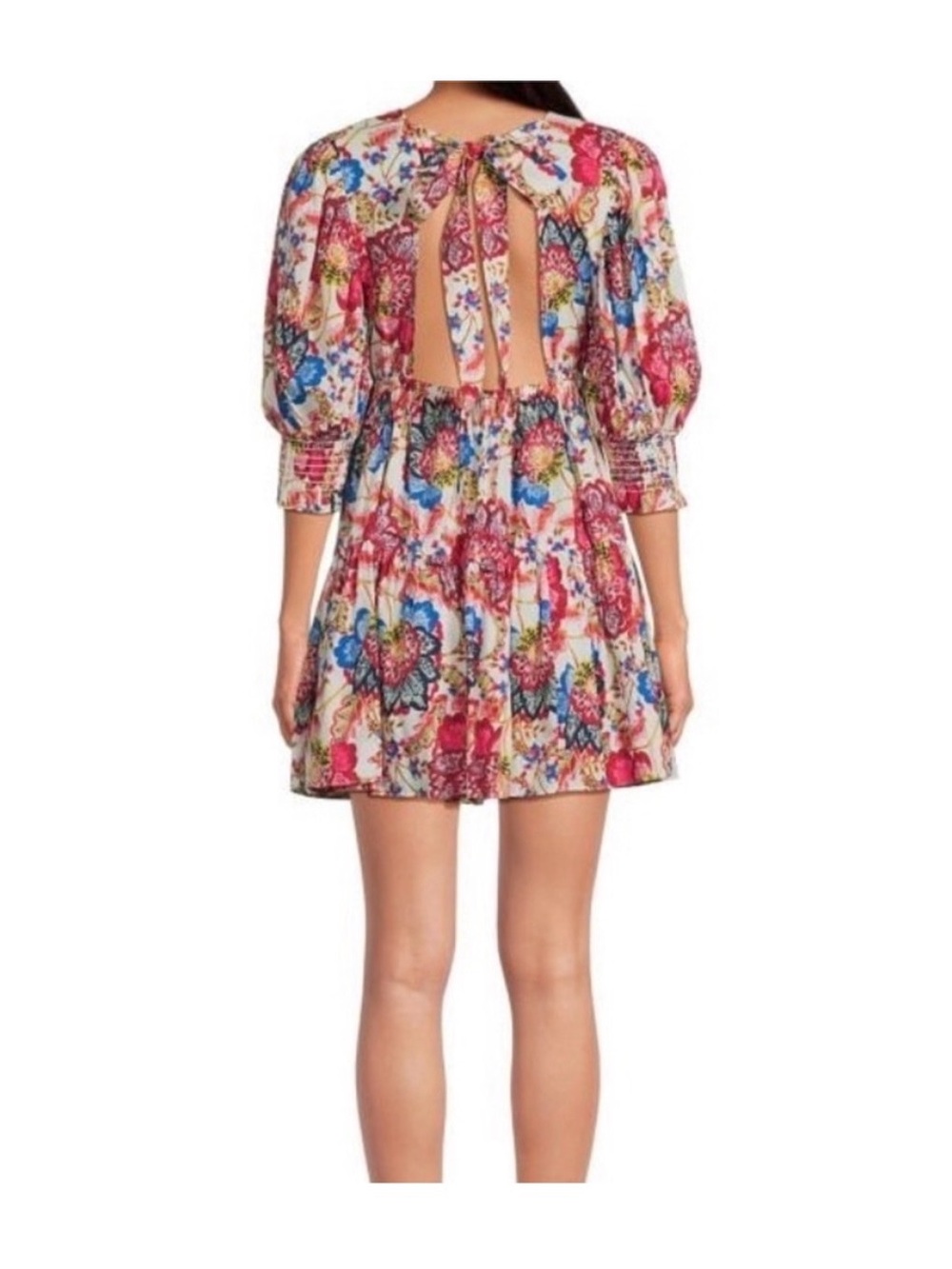 Misa Los Angeles - Floral Open-Back Mini Dress in Multi-Color